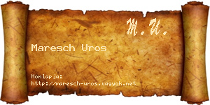 Maresch Uros névjegykártya